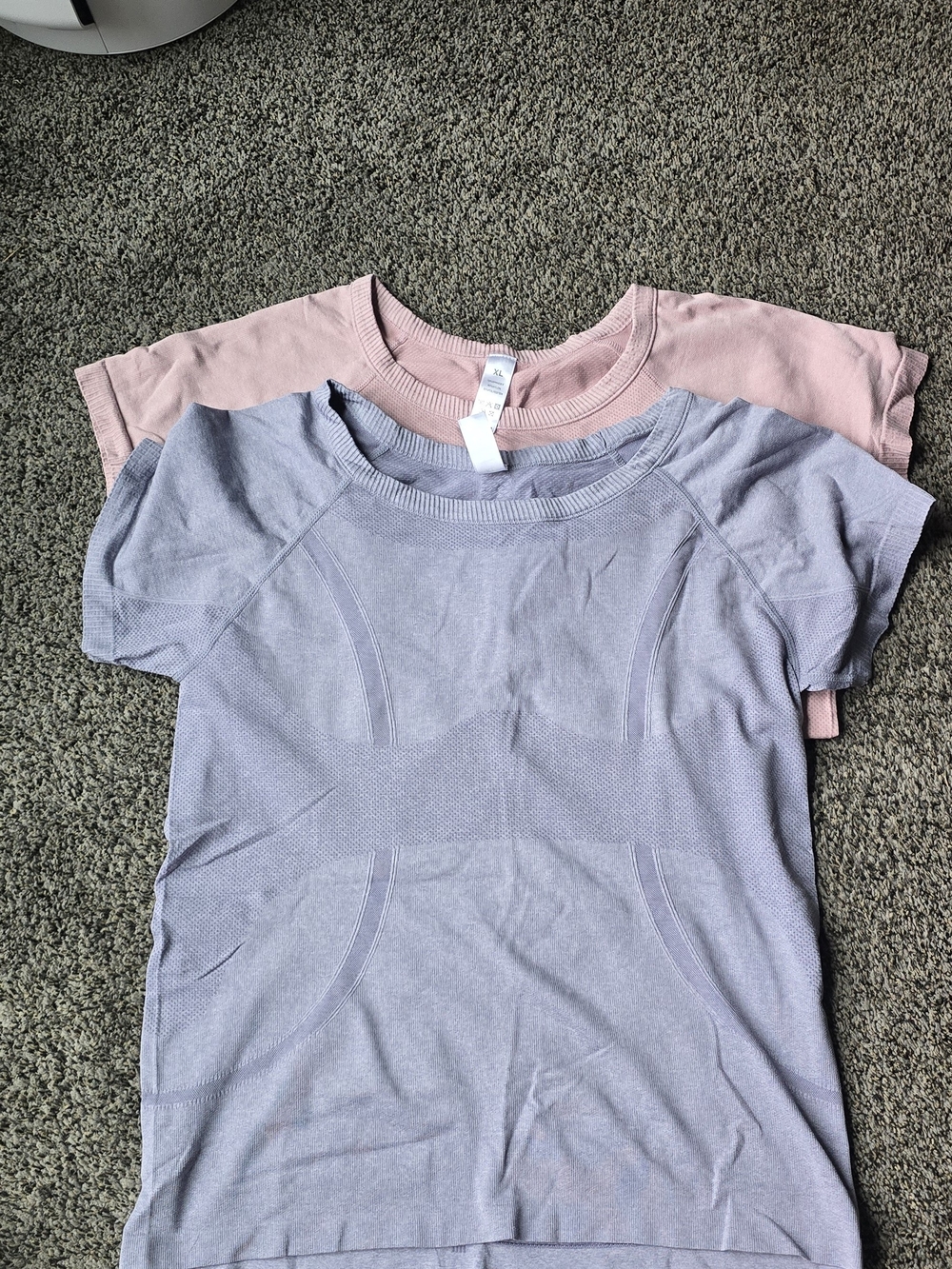 Women's Short Sleeve Seamless Tee in Pink and Lavender